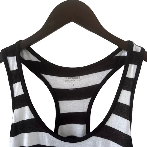 Express Black and White Stripe Scoop Neck Racerback Tank Top Size Small - Picture 3 of 4